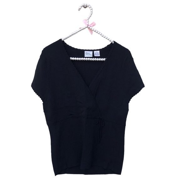Giorgio Fiorlini Tops - Giorgio Fiorlini Black Wrap Blouse size Medium